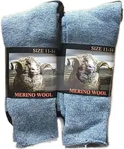 [PHX] 6 Pairs 11-14 90% Merino Wool Socks Mens SUPER SOFT WARM Dress Work