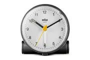 7cm Black Analogue Alarm Clock With White Dial By BRAUN