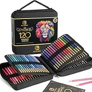 SJ STAR-JOY 120 Colored Pencils Zipper Case Set, Soft Core Colored Leads for Artists, Professionals and Colorists, In Neat, Strong Carry-Anywhere Zipper Case, Portable Case