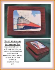 MILWAUKEE ROAD HIAWATHA MAHOGANY ACCESSORY/JEWELRY/TRINKET BOX