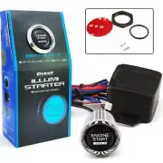 Universal Kit Blue LED Illumination Engine Push Button Switch Ignition Starter