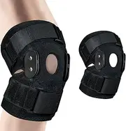 Hinged Knee Brace for Knee Pain with Side Stabilizers Knee Braces for Women Men Adjustable Knee Pad for Meniscus Tear Plus Size Compression Patella Gel Pads Knee Support for ACL, MCL