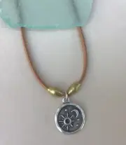 New Sundance Charm Necklace suede cord artisan handmade jewelry