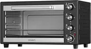 Devanti Convection Oven, 60L Electric Benchtop Ovens Baking Plate Cooking Portable Toaster Grill Home Kitchen Cooker Bakeware Machine, With 4 Tray Built-in Light Stainless Steel Black