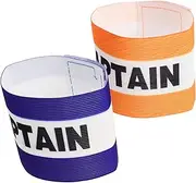 Kisangel Football Captain Armbands 2pcs Set Elastic Captain Arm Band for Team Sports Anti-wear Sports Leader Arm Sign Present