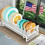 SRJZMLY Dish Drying Rack with Drainboard Slideable Dish Rack Organizer for Kitchen Pull Out Dish Drying Holder Strong Load-Bearing Dish Drainer Organizer (1 Layer)