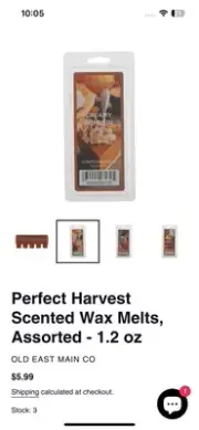 Perfect Harvest Scented Wax Melts 1.2 oz (lot/4) Cranberry Cake /Pumpkin Pie