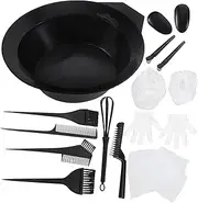 BELLIFFY 12pc Hair Dye Kit Hair Coloring Tools Set Mixing Bowls Combs for Home Use