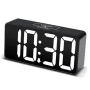 Small Digital Alarm Clock for Bederoom, Large Big Numbers Display with White