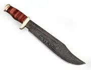 Bowie, Knife Battle Ready, Handmade Damascus Steel 17 Inches With Sheath