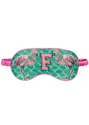 Jessica Russell Flint F Is For Flamingo Silk eye Mask - Green - One Size One Size