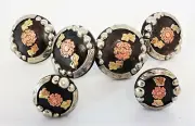 6 Piece Conchos Wood Screws California Brown Iron Saddle Set Hansen Western Gear