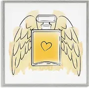 Stupell Industries Perfume with Angel Wings Framed Giclee Wall Art Design by Martina Pavlova, Gray Framed, 17 x 17