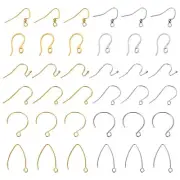 96Pcs 304 Stainless Steel Earring Hooks Circle Ball End with Horizontal Loops