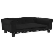 vidaXL Dog Bed Dog Sofa Padded Foam Puppy Cat Bed Pet Supply Black Velvet 95x55x30 cm