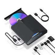 External Drive USB-C Player CD DVD Reader 3.0 Burner Hub/Slim PC 7 in 1 Writer