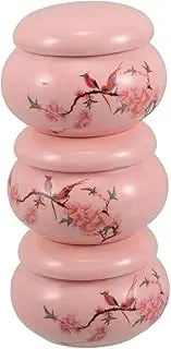 ELAYARD 3pcs Mini Refillable Ceramic Jars for Travel Empty Containers for Creams Herbal Ointments and Cosmetics Versatile Small Round Bottles for Daily Use Go