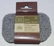 Gray PVC Soap Savers Soap Pad 2-ct Pack by Home Collection