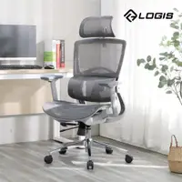 在飛比找PChome24h購物優惠-LOGIS 炫曜銀灰全網椅 電腦椅【1082】