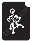 Monkey 1018 Body Art Glitter Makeup Tattoo Stencil 2.75" x 3.75"- 5 Pack