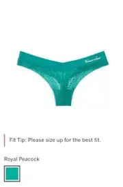 Victoria's Secret Large Peacock Teal Incredible Thong (Softest Fabric) New NIP