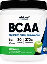 Nutricost BCAA 2:1:1 Powder (Green Apple) 30 Servings - 6G Per Serving