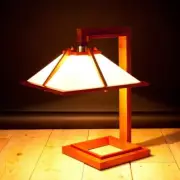 Frank Lloyd Wright Taliesin 1 M Desk Lamp Table Light Brown Cherry Wood New