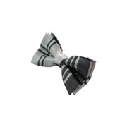 Boys White & Black Plaid Patterned Bow Tie