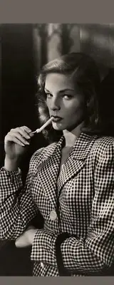 Lauren Bacall Side Eye Smoke - Laminated Photo Bookmark - 2.5 x 6 in