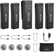 BOYA by-W4 Wireless Lavalier Microphones for Cameras Camcorder DSLR Computer