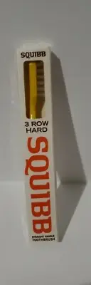 Squibb 3 Row Hard Toothbrush In Plastic Hard Straight, Yellow - Rare - One Brush