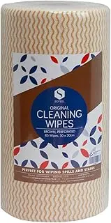 Sofeel Original Microfibre Heavy Duty Super Cleaning Wipes Brown 85 Cloths per Roll