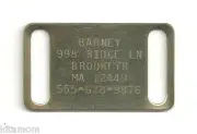 XL Brass 1" Collar Slide K9 Large Breed Dog Pet ID Tag
