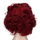 Curly Short Wig Wine Red Women Wig Gradient Color Adjustable Comfortable For WPD