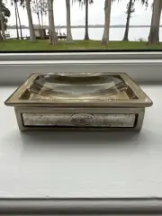 Kassatex Palazzo Glass Bronze Crackle Vintage Look Soap Dish