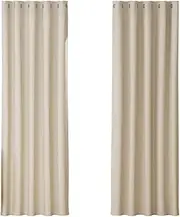Artiss Set of 2 Blackout Curtains, 180 x 213cm Thermal Blockout Window Curtain Blocking Drapes Room Darkening Windows Treatments for Bedroom, Shading Panel Stainless Steel Eyelet Beige