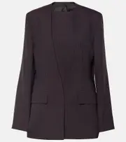 [Victoria Beckham] Victoria Beckham Herringbone chalk stripe blazer AU 12 brown