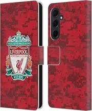 Head Case Designs Officially Licensed Liverpool Football Club Home Red Crest Digital Camouflage Leather Book Wallet Case Cover Compatible With Samsung Galaxy A35 5G