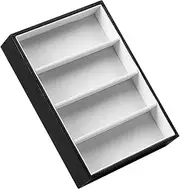 Generic 4 Grid Jewelry Watches Sunglass Show Tray, Glasses Organizer Jewelry Tray, Eye Glasses Holder Container Eyeglasses Eyewear Storage Showcase, Black