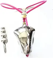 ZJPOJPH Bondage Chastity Belt, Adjustable Stainless Steel Chastity Belt With Removable Anal Plug Chastity Cage Sex Toy for Men Women(Pink,110-130cm)