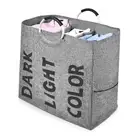 Laundry Hamper 3 Section 106L Large Foldable 23.2 x 11.8 x 23.6 inch Grey