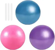 Small Gym Ball with Inflatable Straw for Yoga 3 Pack, Therapy Ball, Pilates Balls, Antiskid Ball, Mini Exercise Ball, Office Ball Chair, Classroom Flexible Seating and Core Training