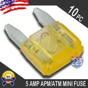 10 Pack 5A Mini Blade Style Fuses APM/ATM 32V Short Circuit Protection Car Fuse