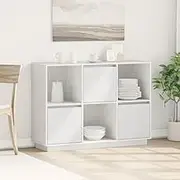 Dining Storage Sideboard White 110.5x35x80 cm Solid Wood Pine
