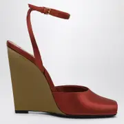 [Saint Laurent] Zeppe La Scandale in satin rust color 37,5 IT Brown