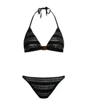 logo-print triangle bikini set FR44,FR36,FR40,FR42 Black