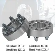 2PC 6 Studs 6x114.3 Wheel Spacers Aluminium For Nissan Navara D40 38mm 12X1.25 (for: Nissan)