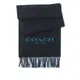 COACH Logo 羊毛混喀什米爾雙色圍巾（海軍色/藍色） _廠商直送