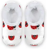 [Caihoyu] Kids Girls Boys Closed Back House Slippers Coral Fleece Anti-Slip Rubber Sole Lightweight House Slipper Socks Indoor Outdoor Winter Bedroom