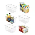 Clear Plastic Storage Bins PCS Pantry Organizer Bins M(10”L x 6”W x 5”H) 6